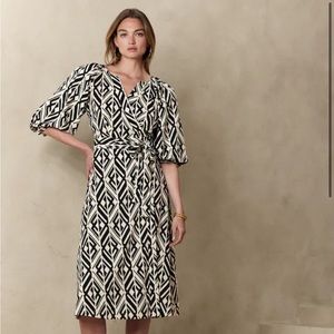 BR factory wrap midi dress